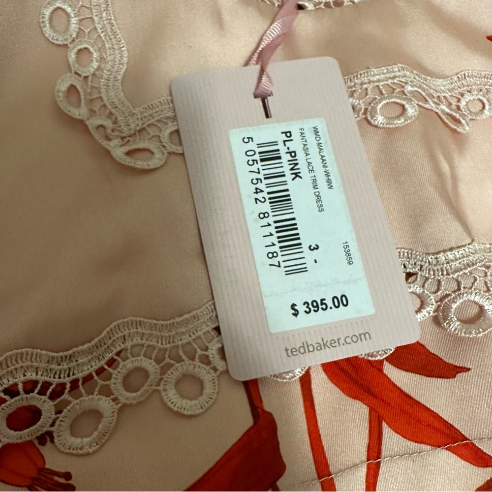 Ted Baker London Pink Dress with Red Floral Print - Picture 11 of 12